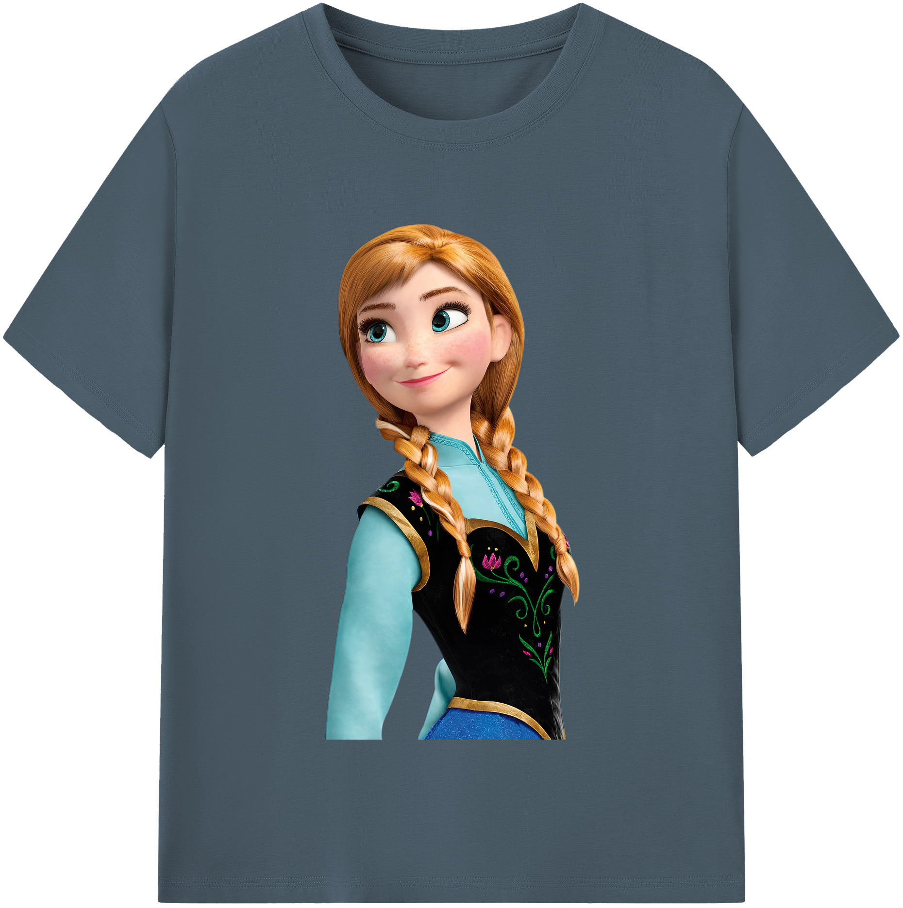 （画像用） アナと雪の女王 アンナ エルサ Frozen Anna Elsa 綿100％半袖Tシャツ（フロントプリント）